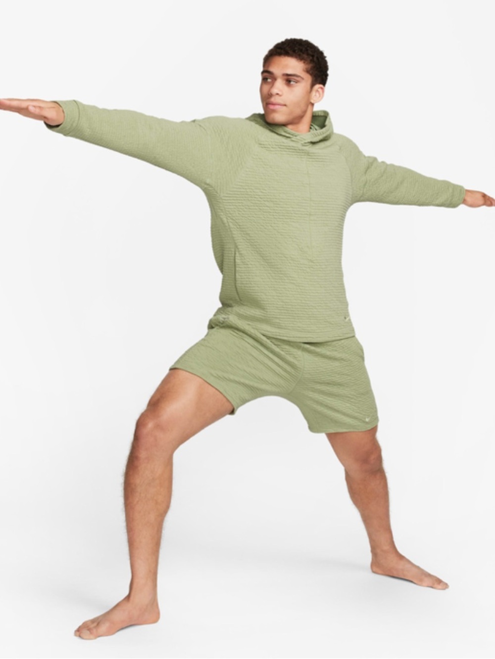Nike Yoga DriFIT Pullover Hoodie Men’s Large Green Textured